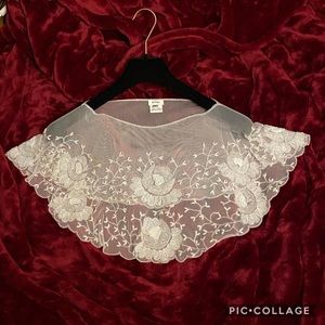 Beaded mesh bolero cape shawl wedding cover up